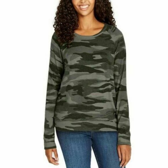 Buffalo David Button Long Sleeve Crewneck Sweater Camo Print Small - Picture 1 of 9